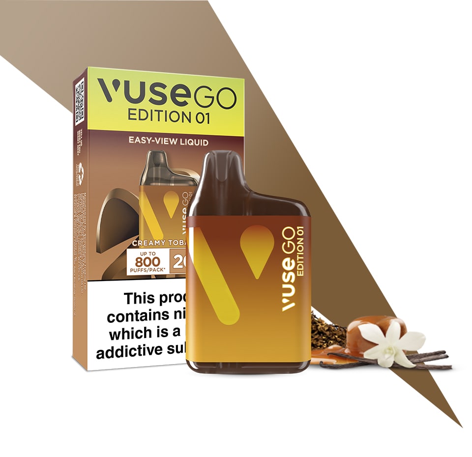 Vuse Go 800 Creamy Tobacco | Disposable Square Vape | Vuse